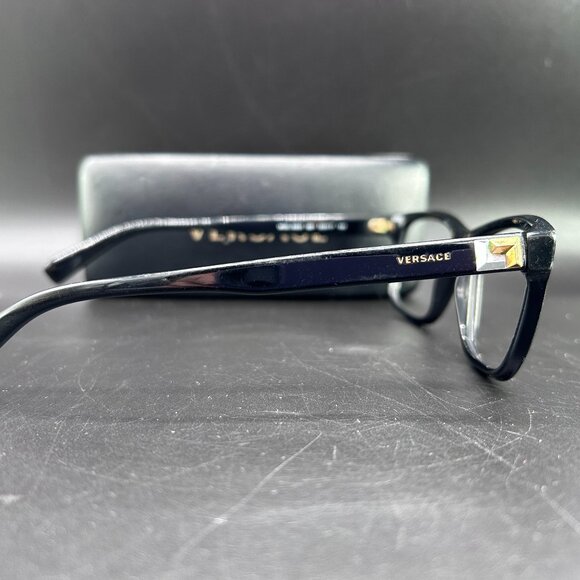 Versace Unisex Black Rectangle Plastic Eyeglasses VE 3253 GB1 NO LENS - Picture 5 of 16
